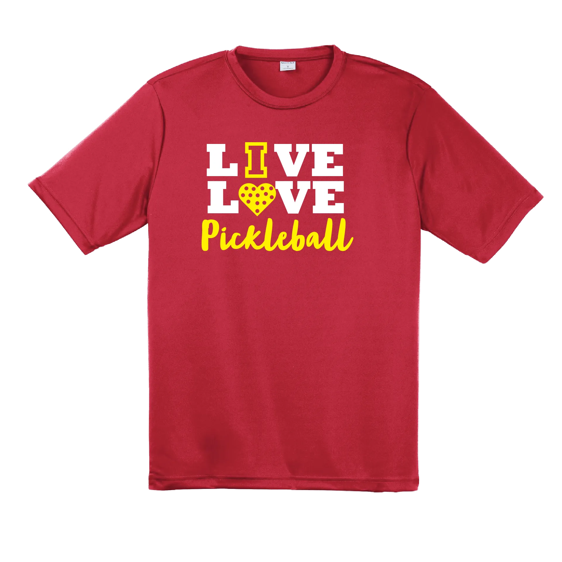 Live Love Pickleball | Men's Short Sleeve Athletic Shirt | 100% Polyester