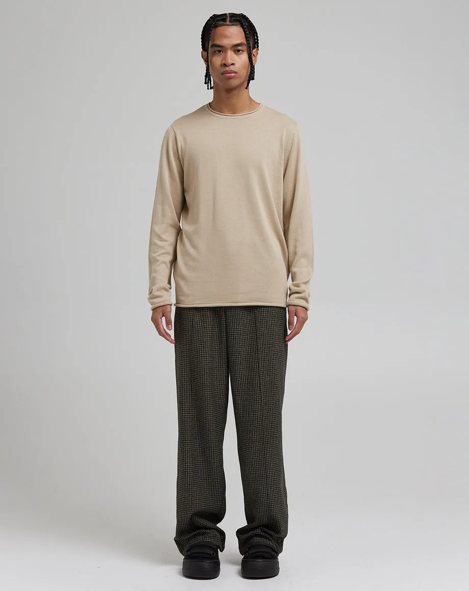 LON MEN'S CREW NECK JUMPER | TAUPE