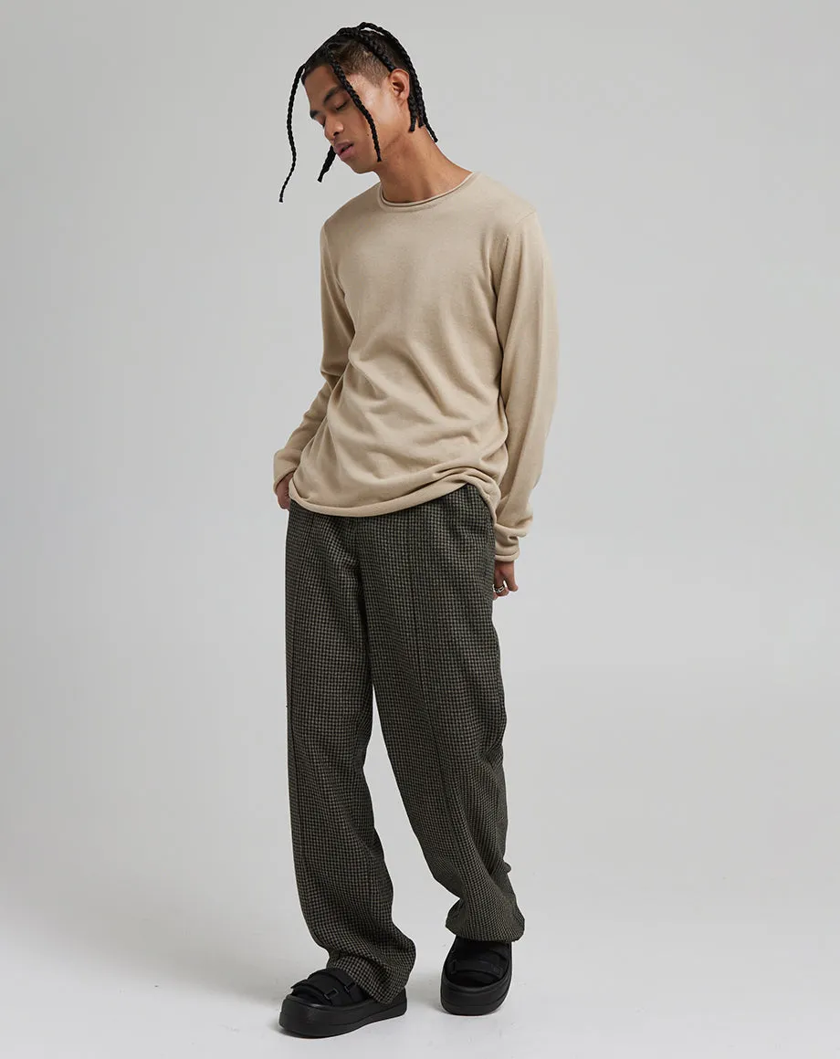 LON MEN'S CREW NECK JUMPER | TAUPE