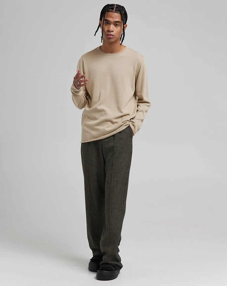 LON MEN'S CREW NECK JUMPER | TAUPE