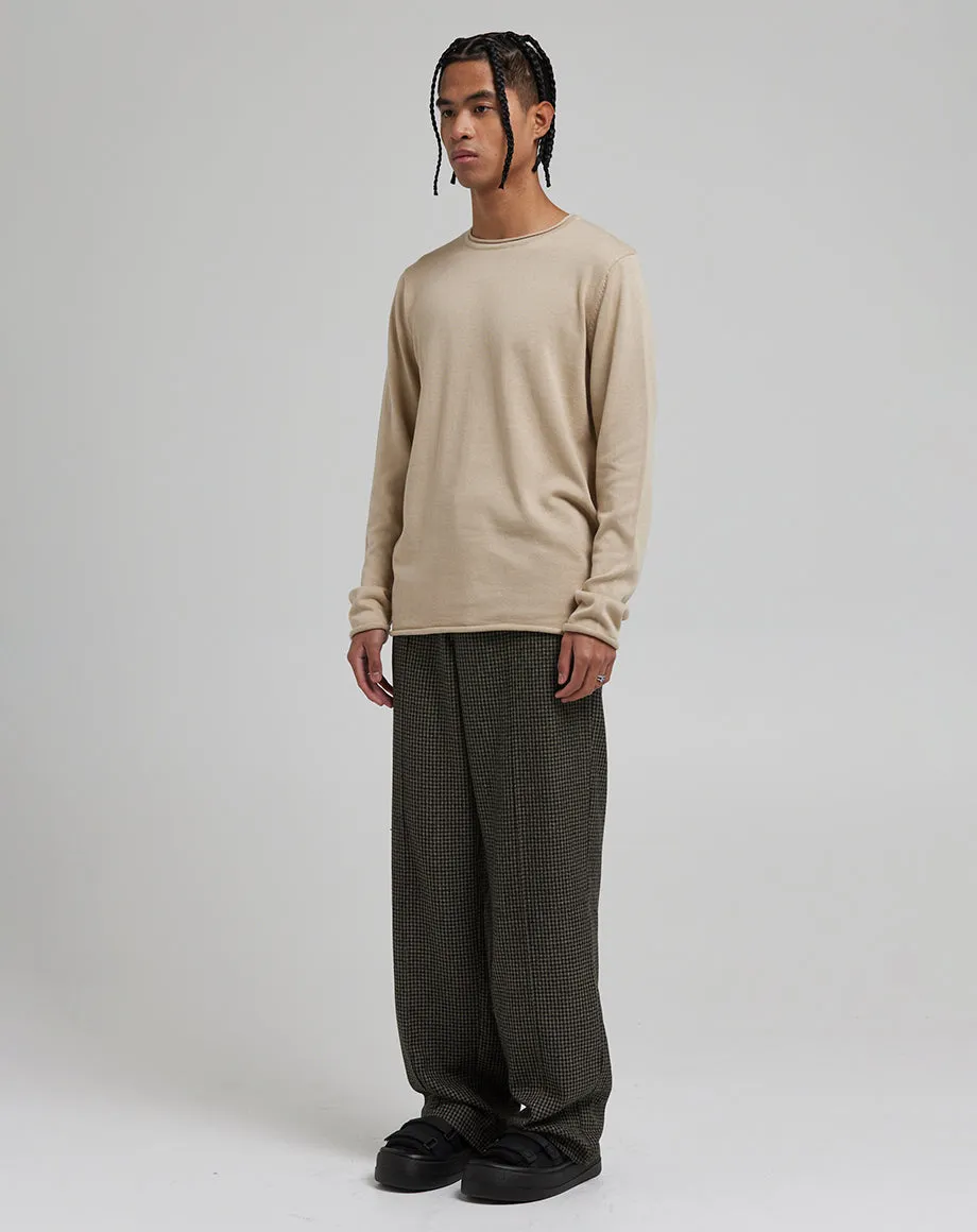 LON MEN'S CREW NECK JUMPER | TAUPE