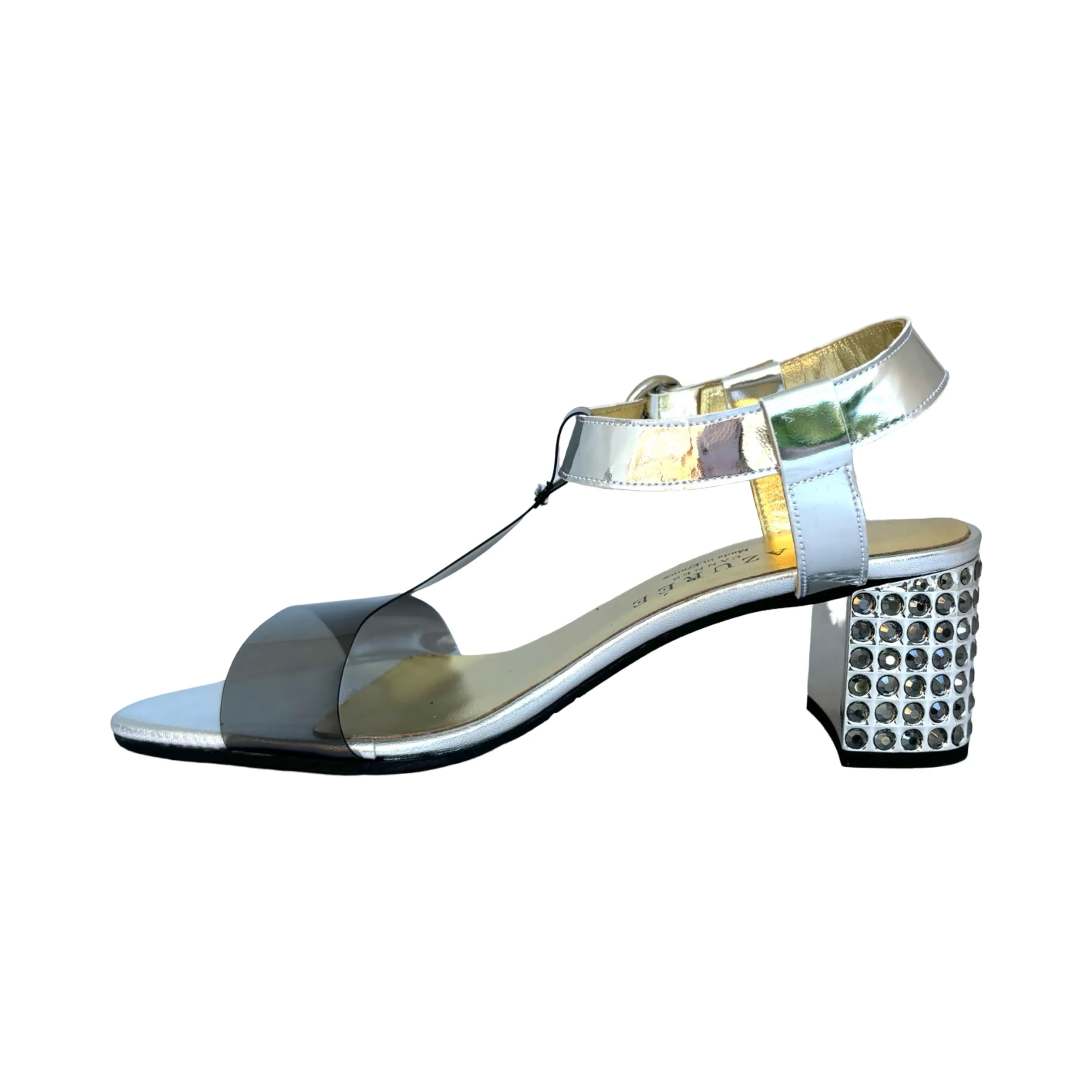 Machil Grey Lucite T-Strap Sandal