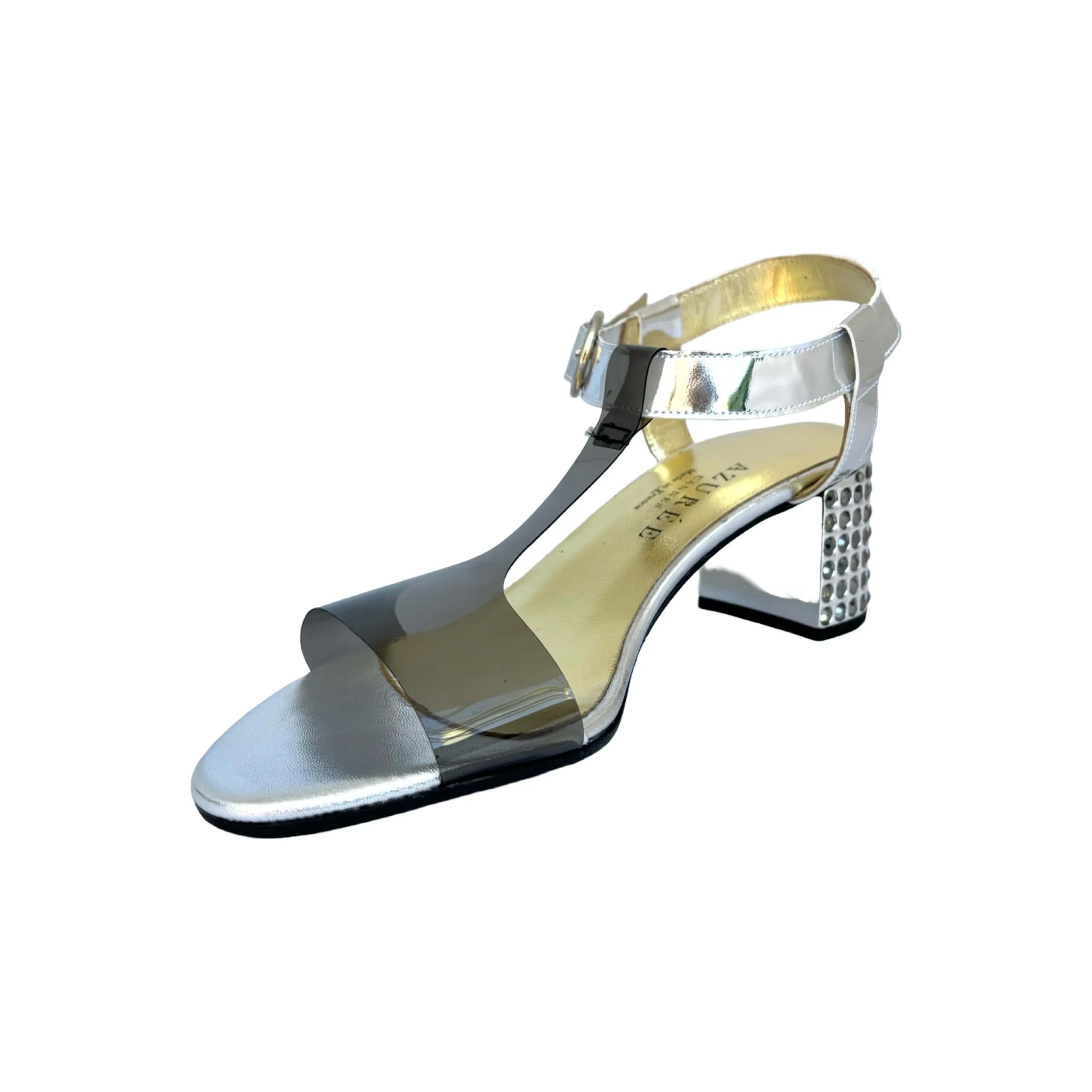 Machil Grey Lucite T-Strap Sandal