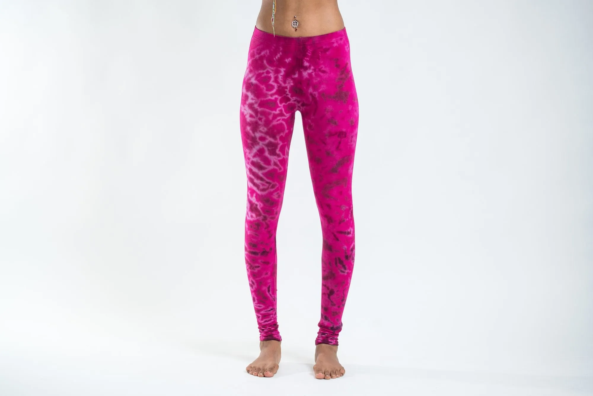 Marble Tie Dye Cotton Leggings in Pink