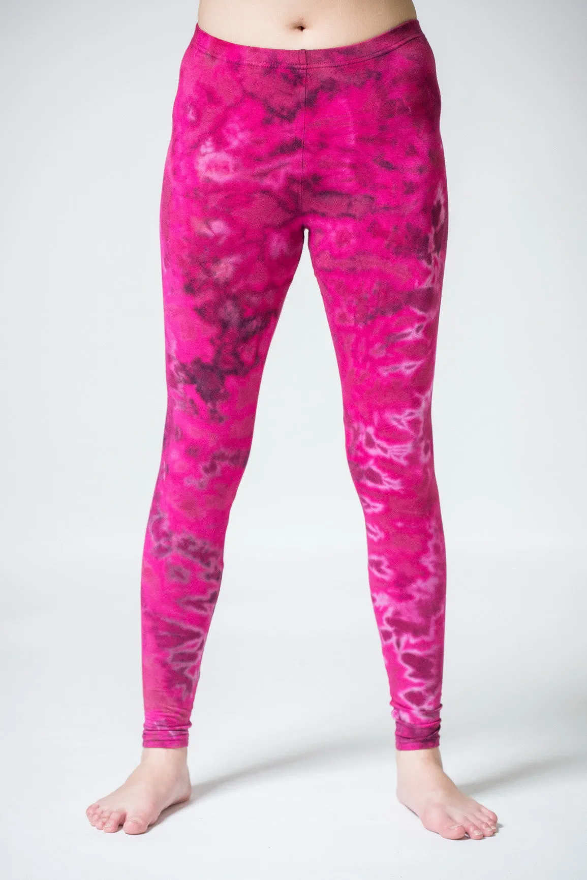 Marble Tie Dye Cotton Leggings in Pink