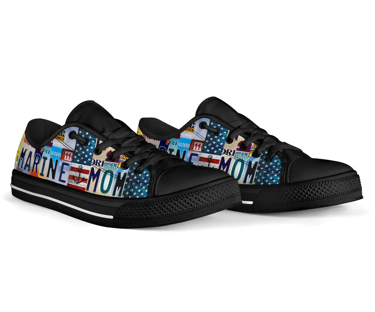 Marine Mom License Plate Shoes