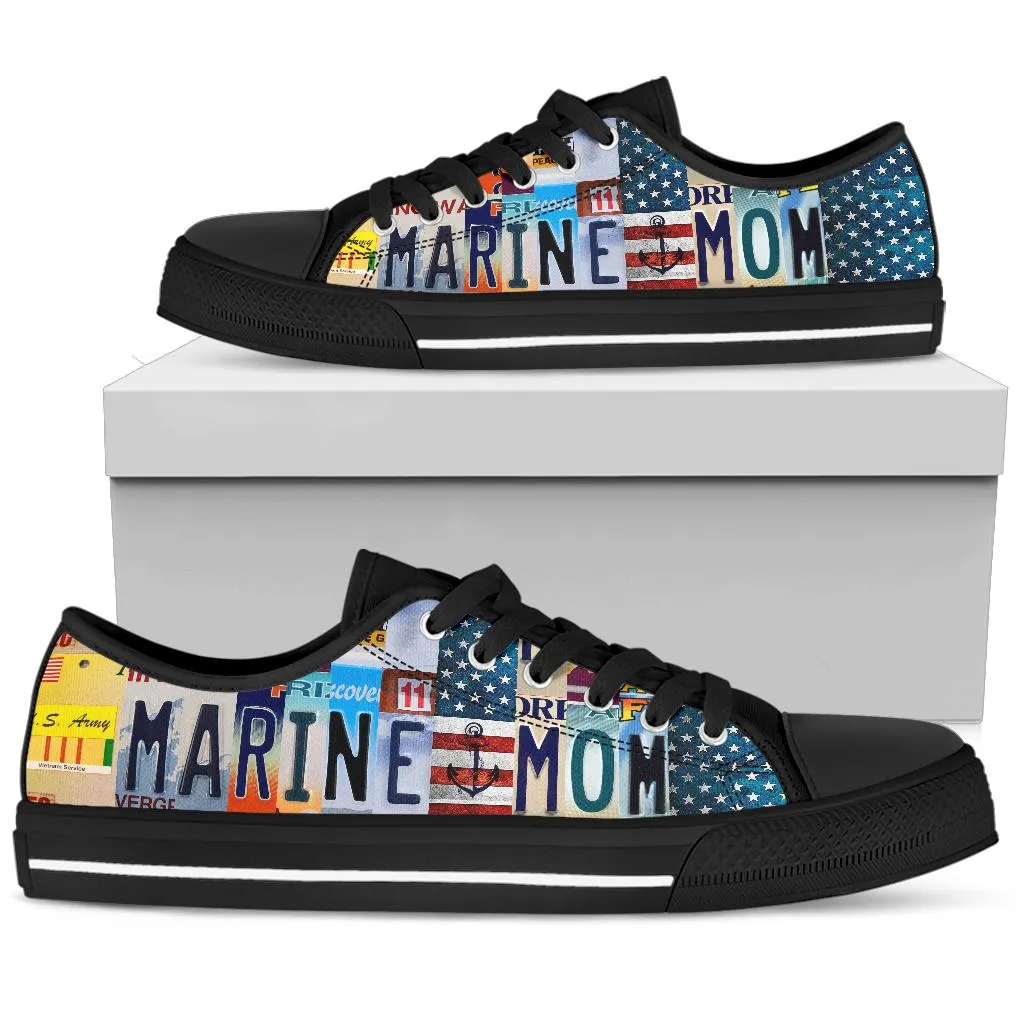 Marine Mom License Plate Shoes