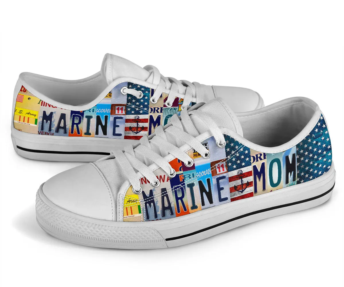 Marine Mom License Plate Shoes