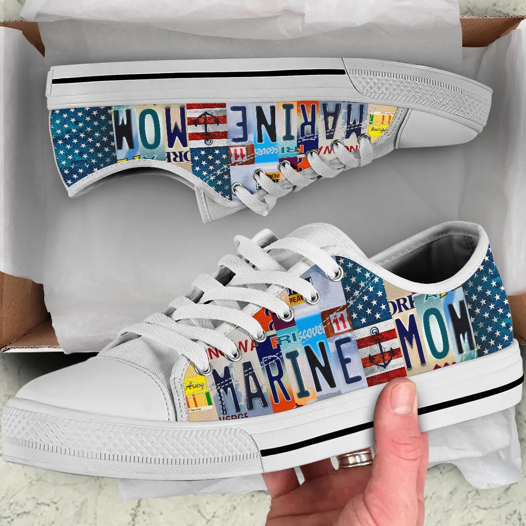 Marine Mom License Plate Shoes