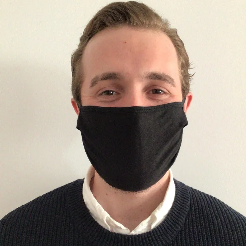 Mask | Wide | Black | 2-Layers | Airy Cotton