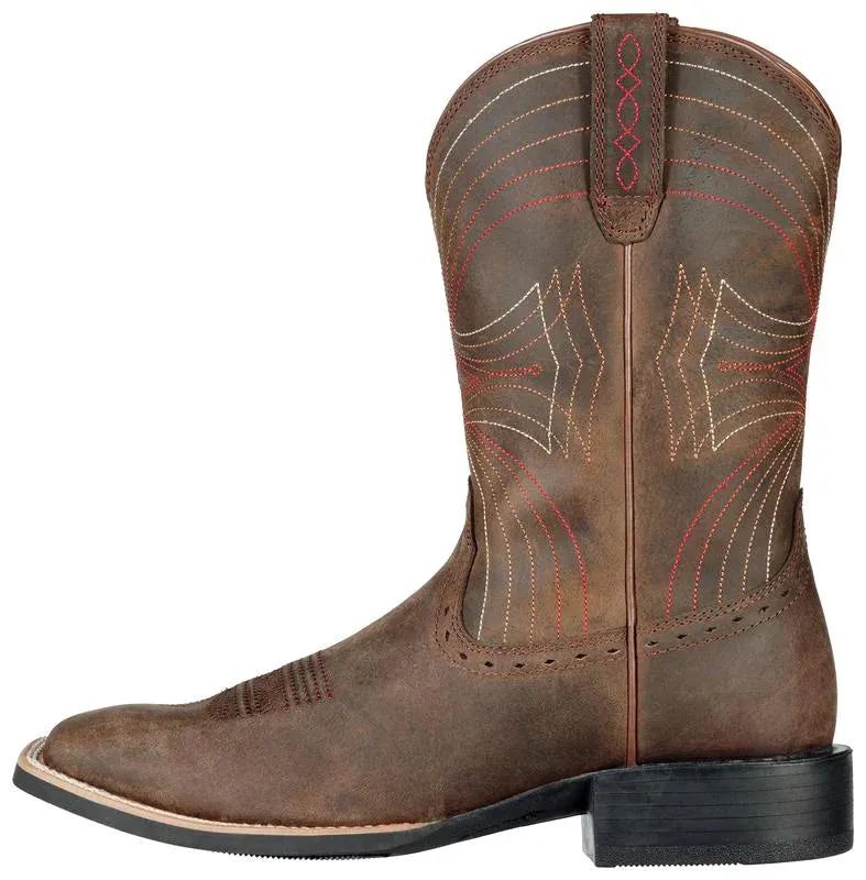 Men's Ariat Sport Wide Square Toe - Distressed Brown