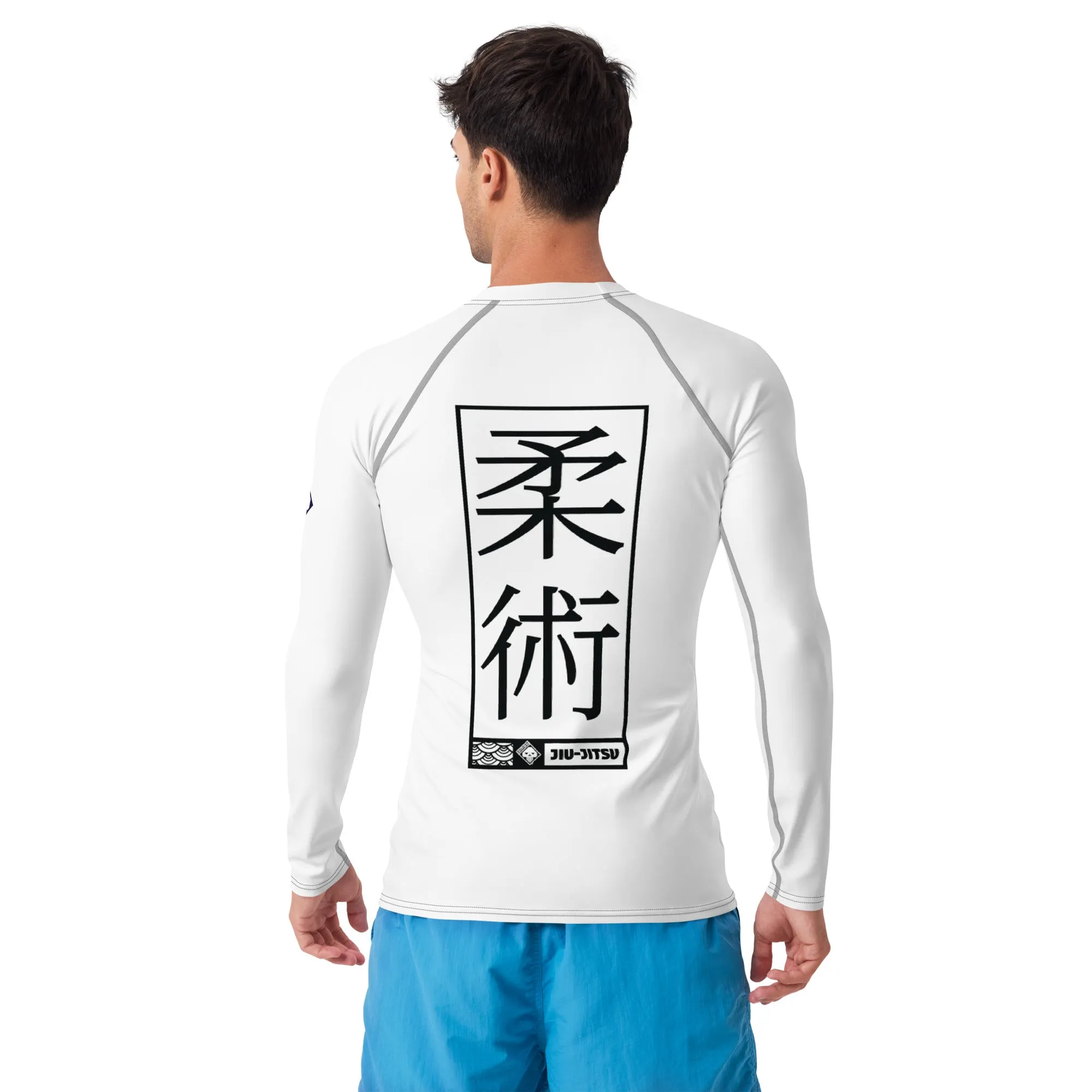 Mens Long Sleeve BJJ Rash Guard - Jiu-Jitsu 014 - Snow