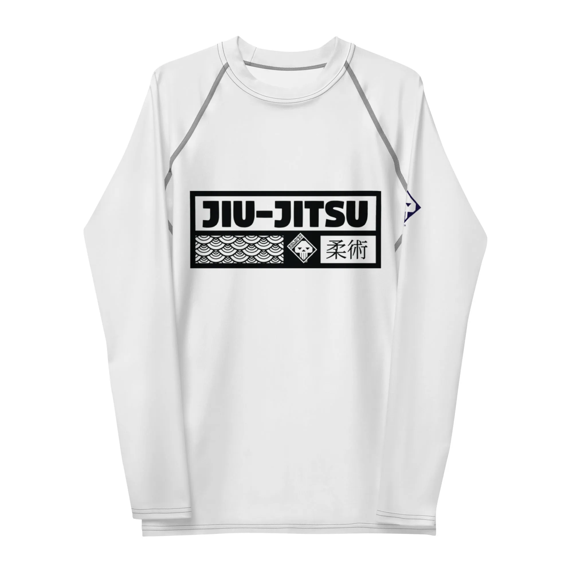 Mens Long Sleeve BJJ Rash Guard - Jiu-Jitsu 014 - Snow