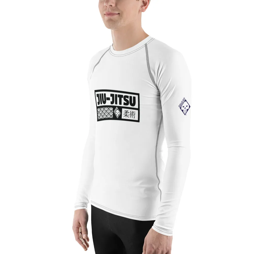 Mens Long Sleeve BJJ Rash Guard - Jiu-Jitsu 014 - Snow