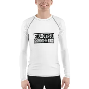 Mens Long Sleeve BJJ Rash Guard - Jiu-Jitsu 014 - Snow