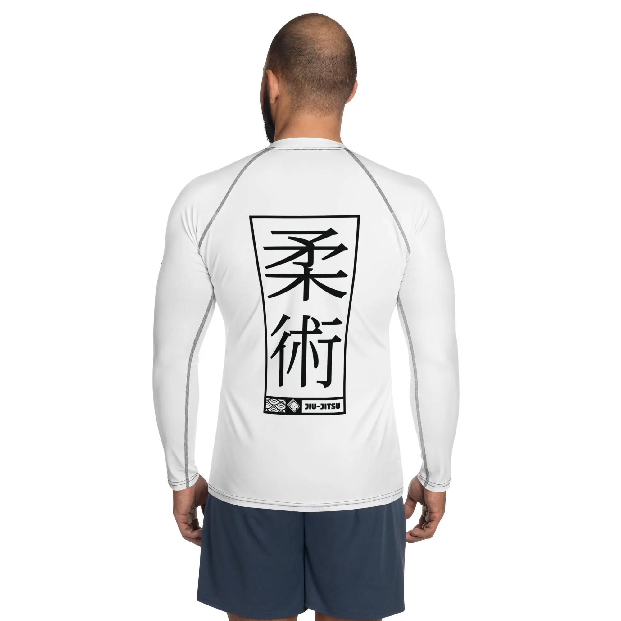 Mens Long Sleeve BJJ Rash Guard - Jiu-Jitsu 014 - Snow