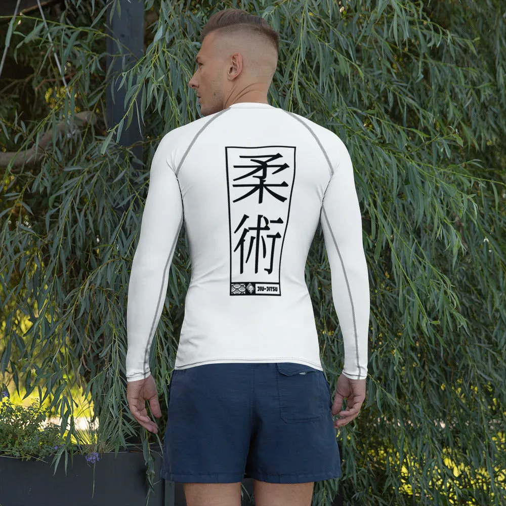 Mens Long Sleeve BJJ Rash Guard - Jiu-Jitsu 014 - Snow