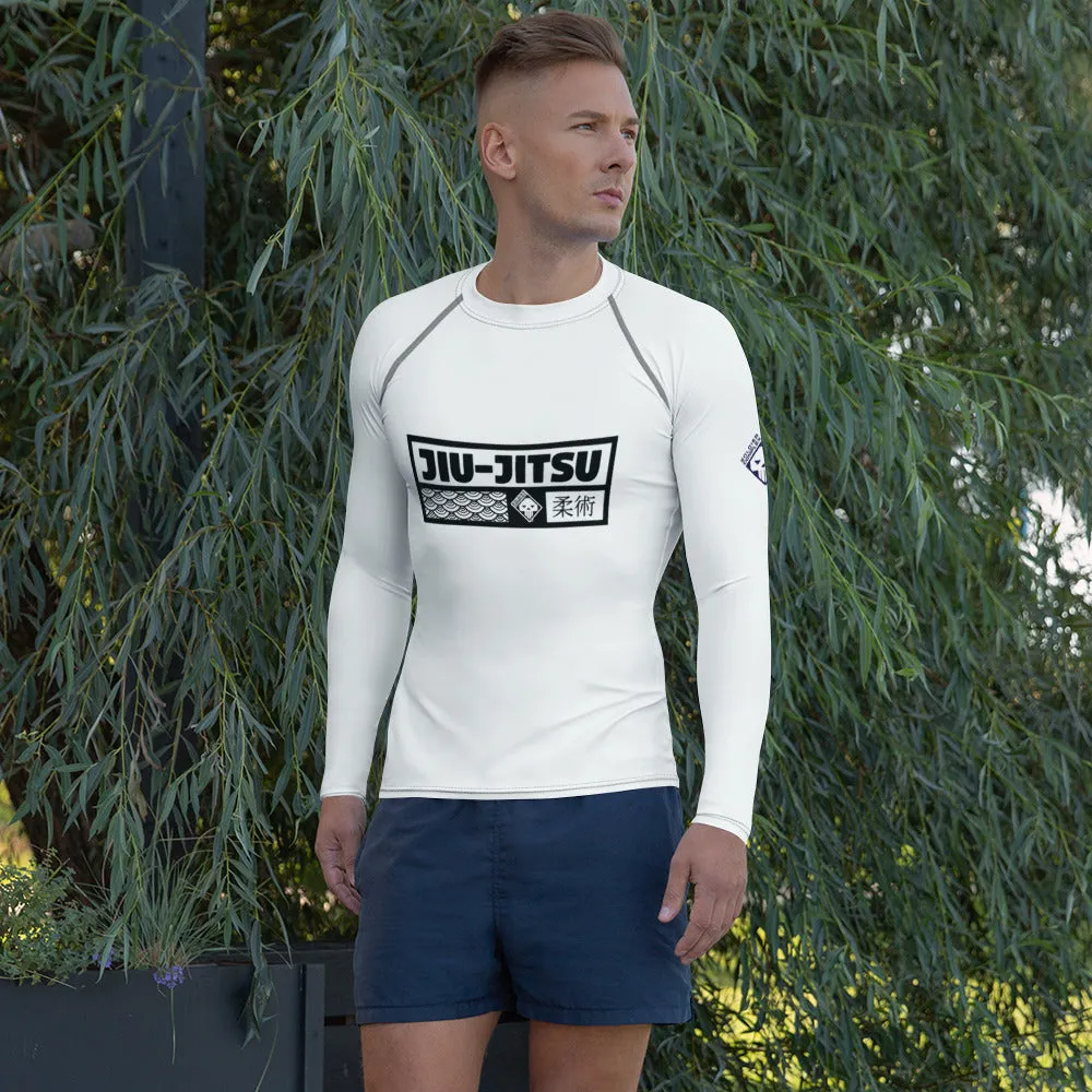 Mens Long Sleeve BJJ Rash Guard - Jiu-Jitsu 014 - Snow