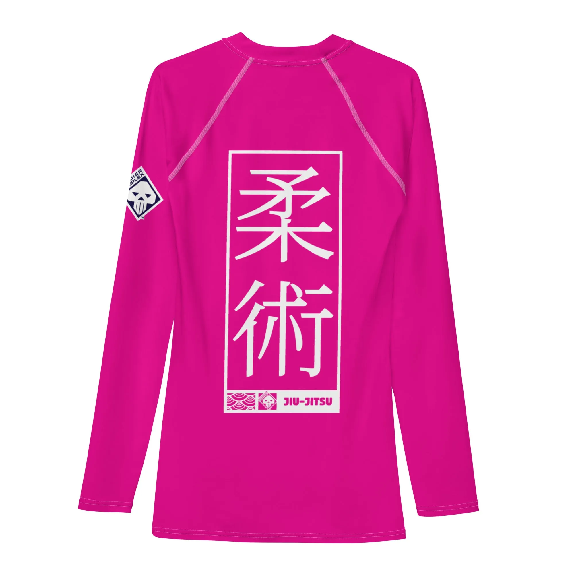 Mens Long Sleeve BJJ Rash Guard - Jiu-Jitsu 028 - Hollywood Cerise