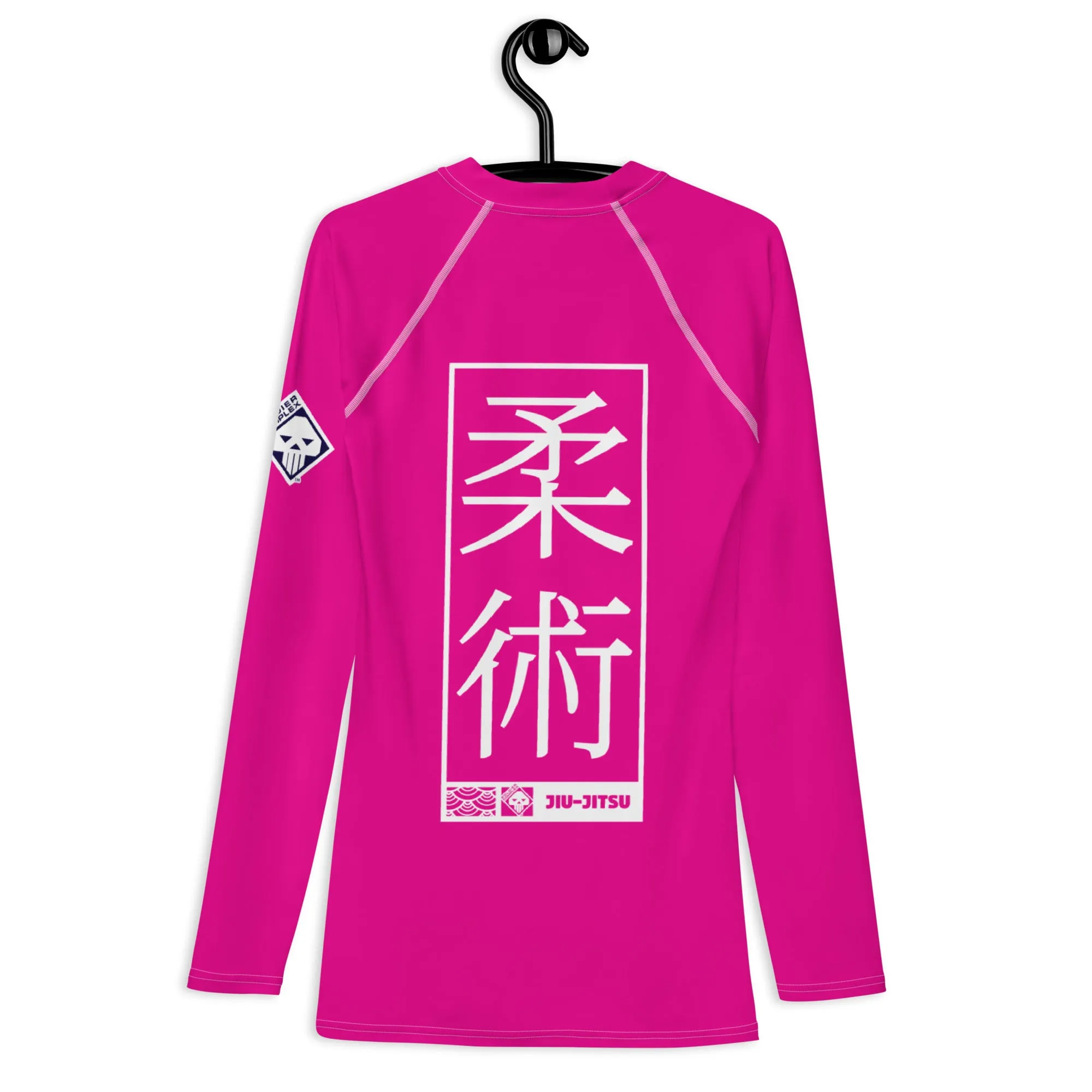 Mens Long Sleeve BJJ Rash Guard - Jiu-Jitsu 028 - Hollywood Cerise