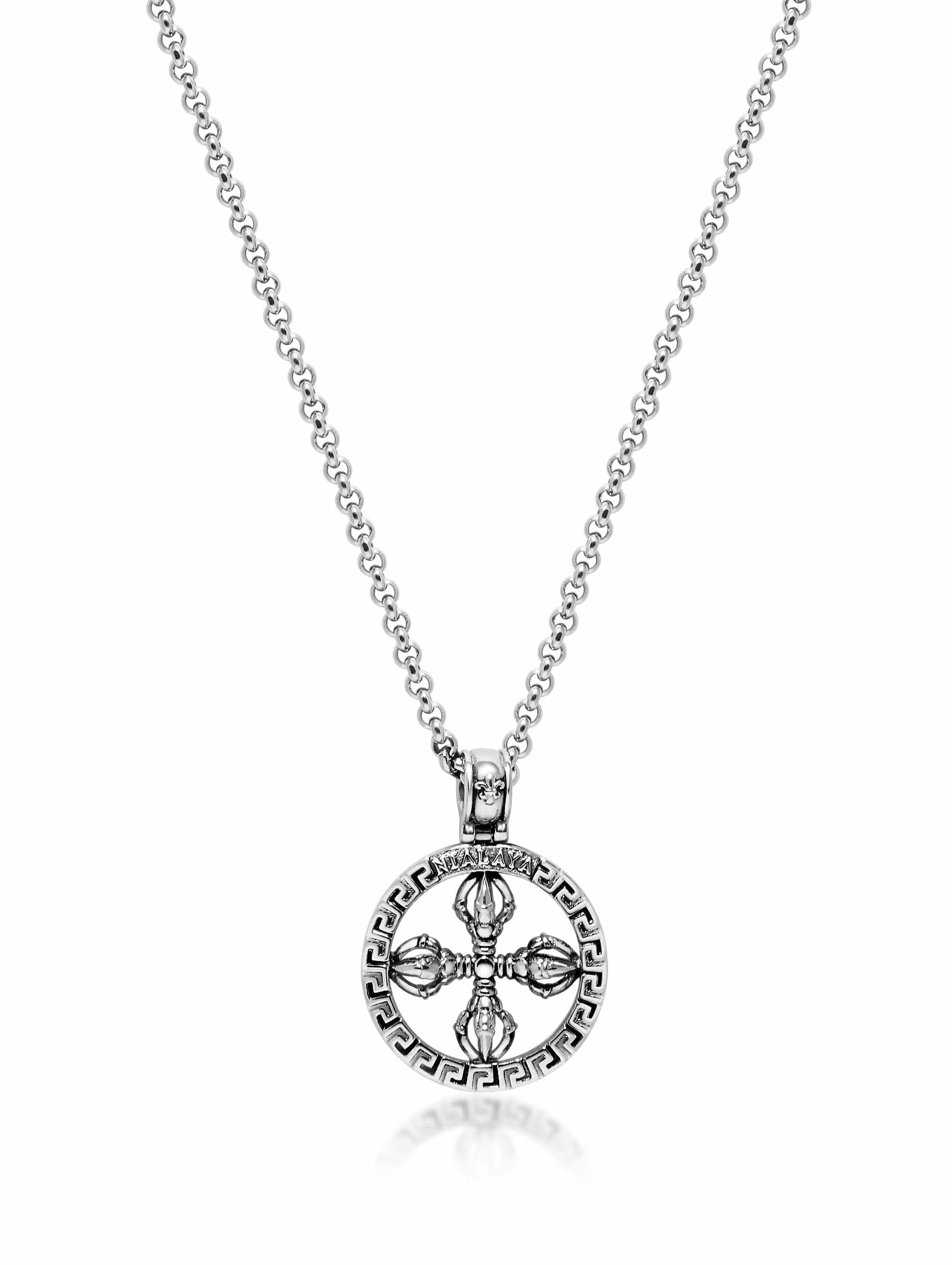 Men's Necklace with Silver Dorje Amulet