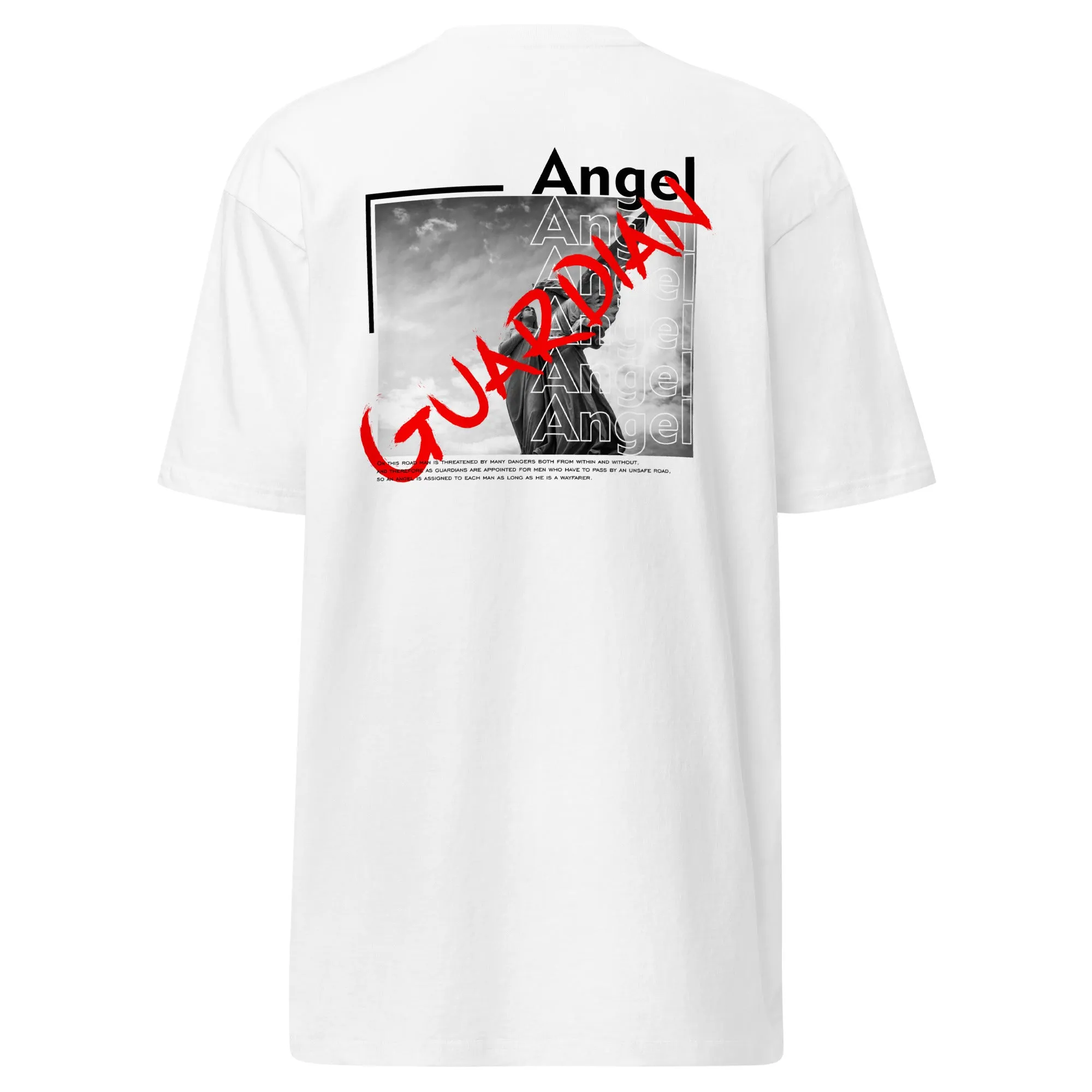 Men’s Slogan And Guardian Angel Graphic Tee