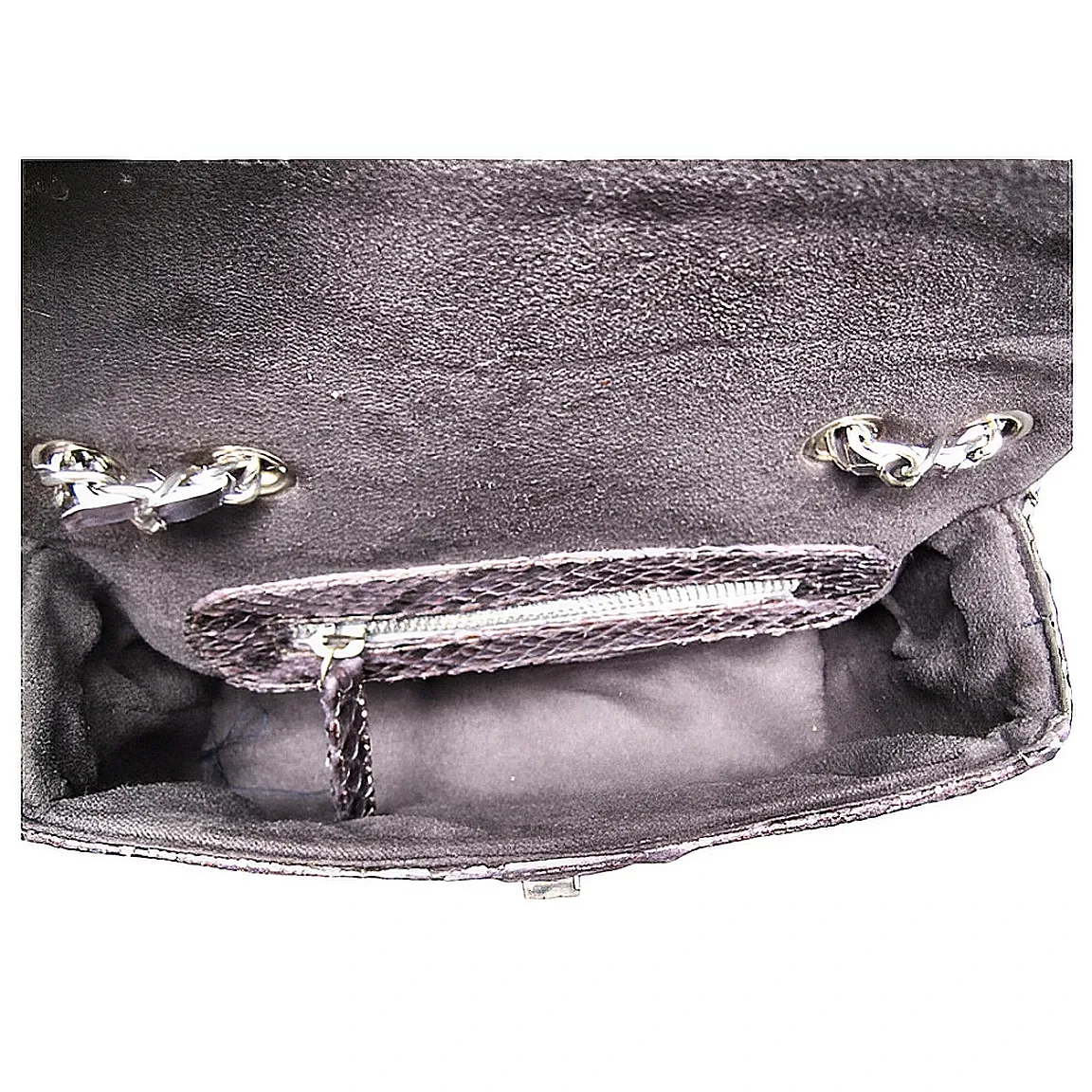 Metallic Grey Flap Bag LARGE