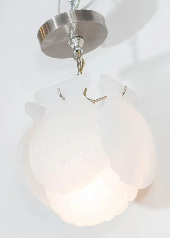 Mid-Century Modern Italian Pendant with Murano Glass Shells