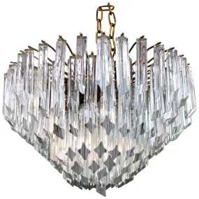 Mid-Century Modern Italian Venini Quadriedri Prism Chandelier