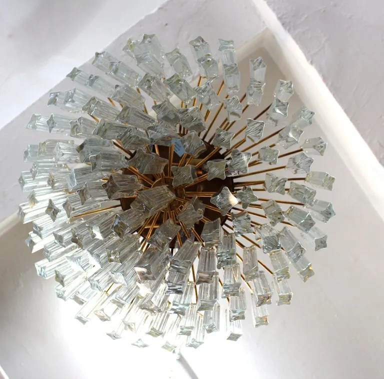 Mid-Century Modern Italian Venini Quadriedri Prism Chandelier