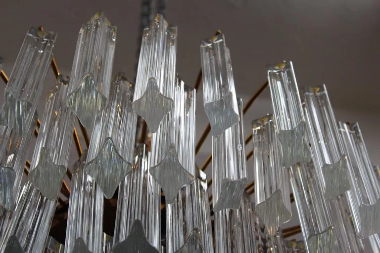 Mid-Century Modern Italian Venini Quadriedri Prism Chandelier