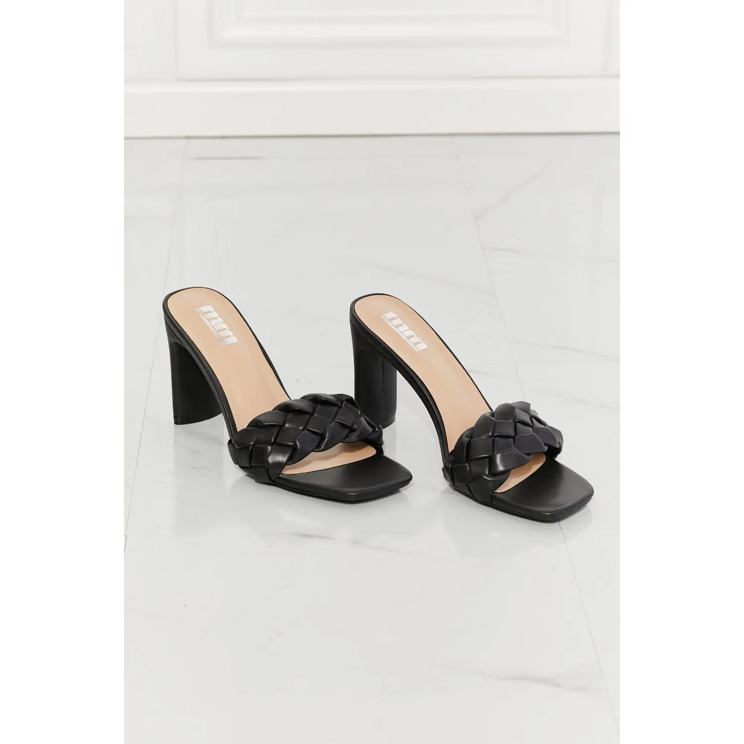 MMShoes Top of the World Braided Block Heel Sandals in Black