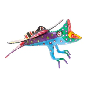 Novica Colorful Butterfly Papier Mache Alebrije Sculpture