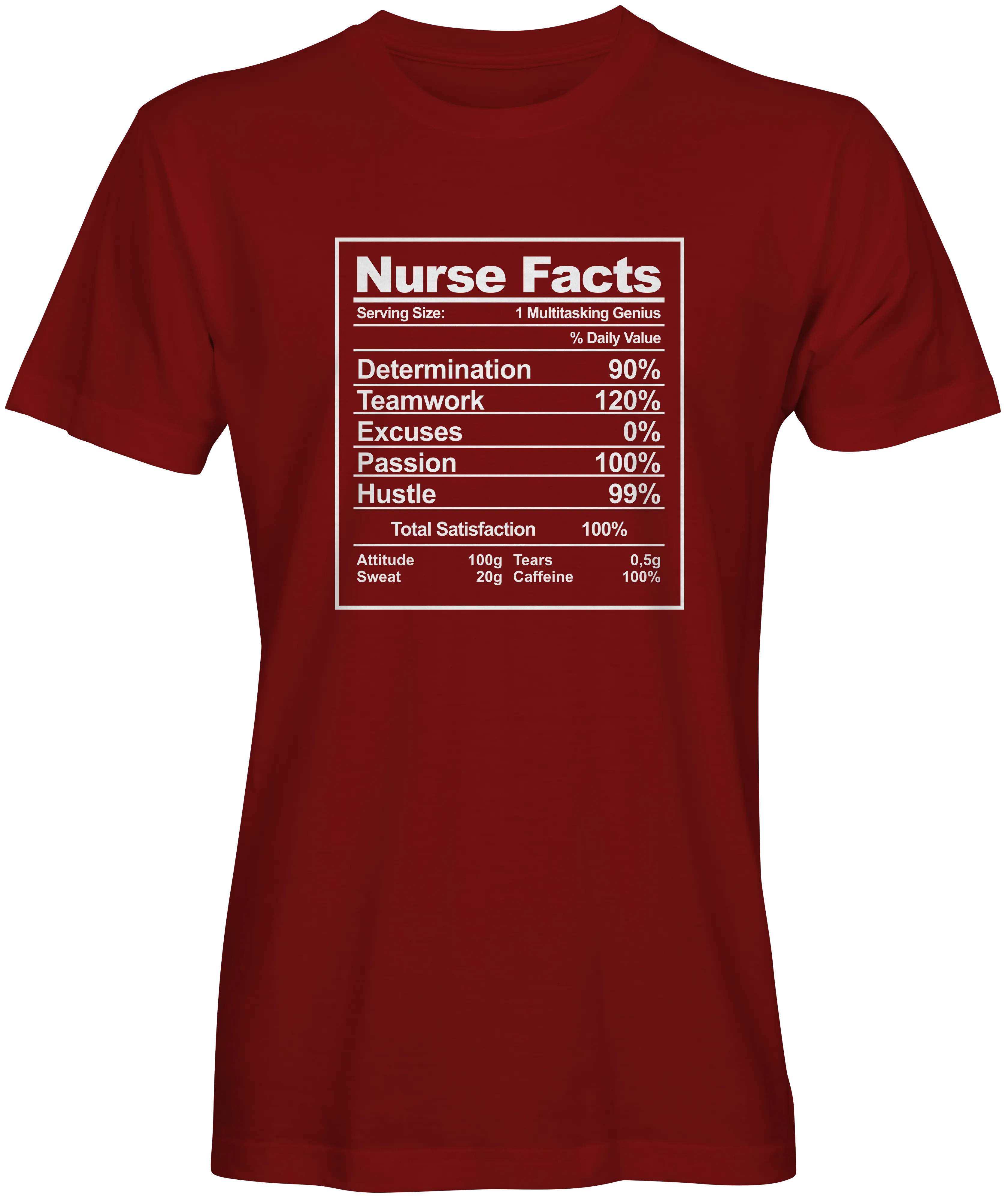 Nurse Nutrition Facts Graphic Unisex Tee