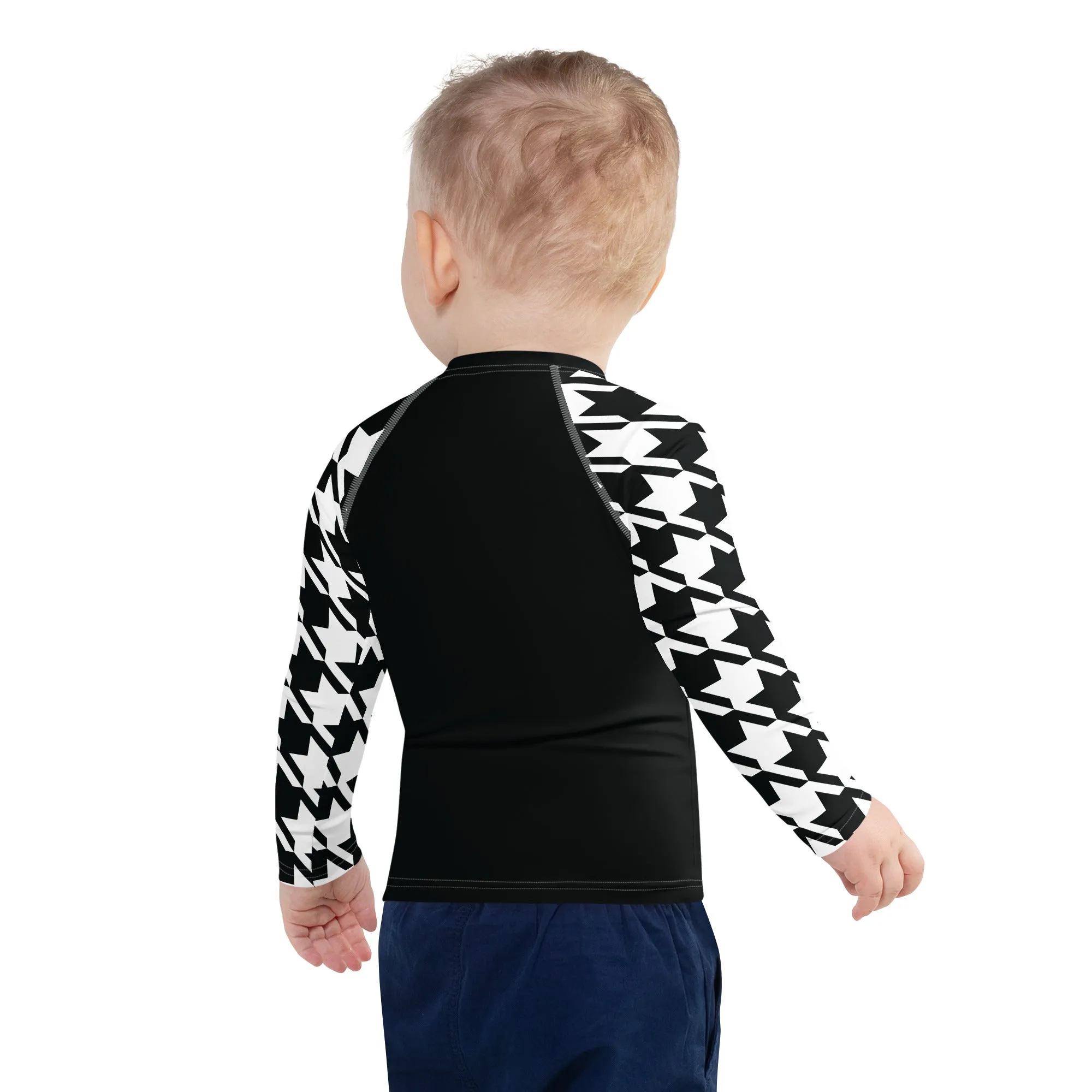 Optimized Performance: Boy's Houndstooth Classic Jiu-Jitsu Long Sleeve BJJ Rash Guard