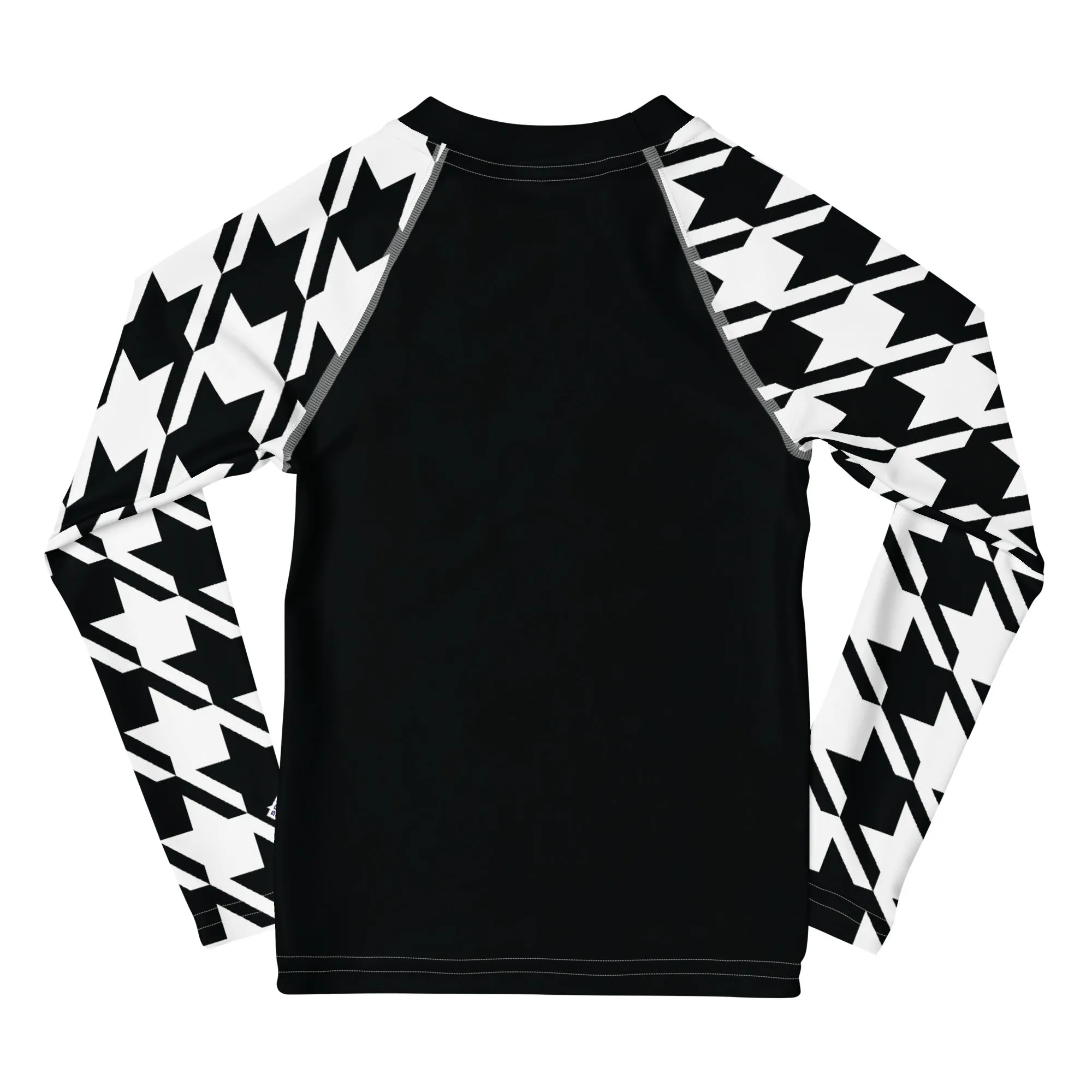 Optimized Performance: Boy's Houndstooth Classic Jiu-Jitsu Long Sleeve BJJ Rash Guard