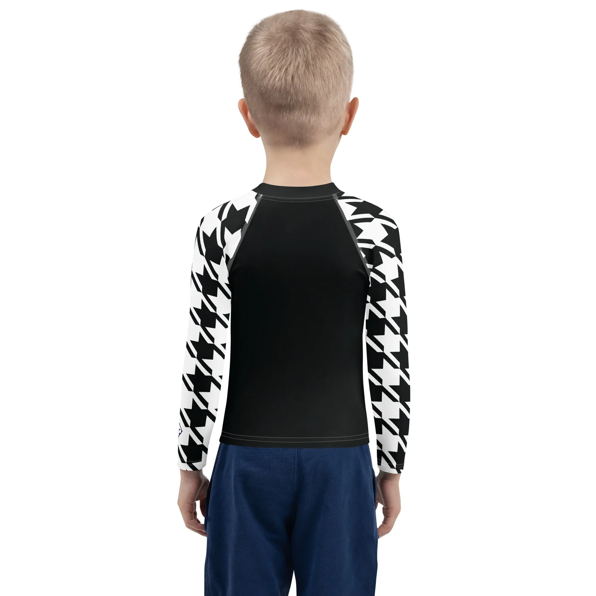 Optimized Performance: Boy's Houndstooth Classic Jiu-Jitsu Long Sleeve BJJ Rash Guard