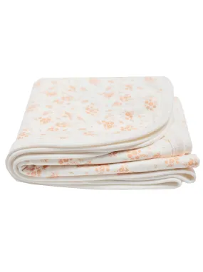 Organic Cotton Baby Blanket, Apricot Floral