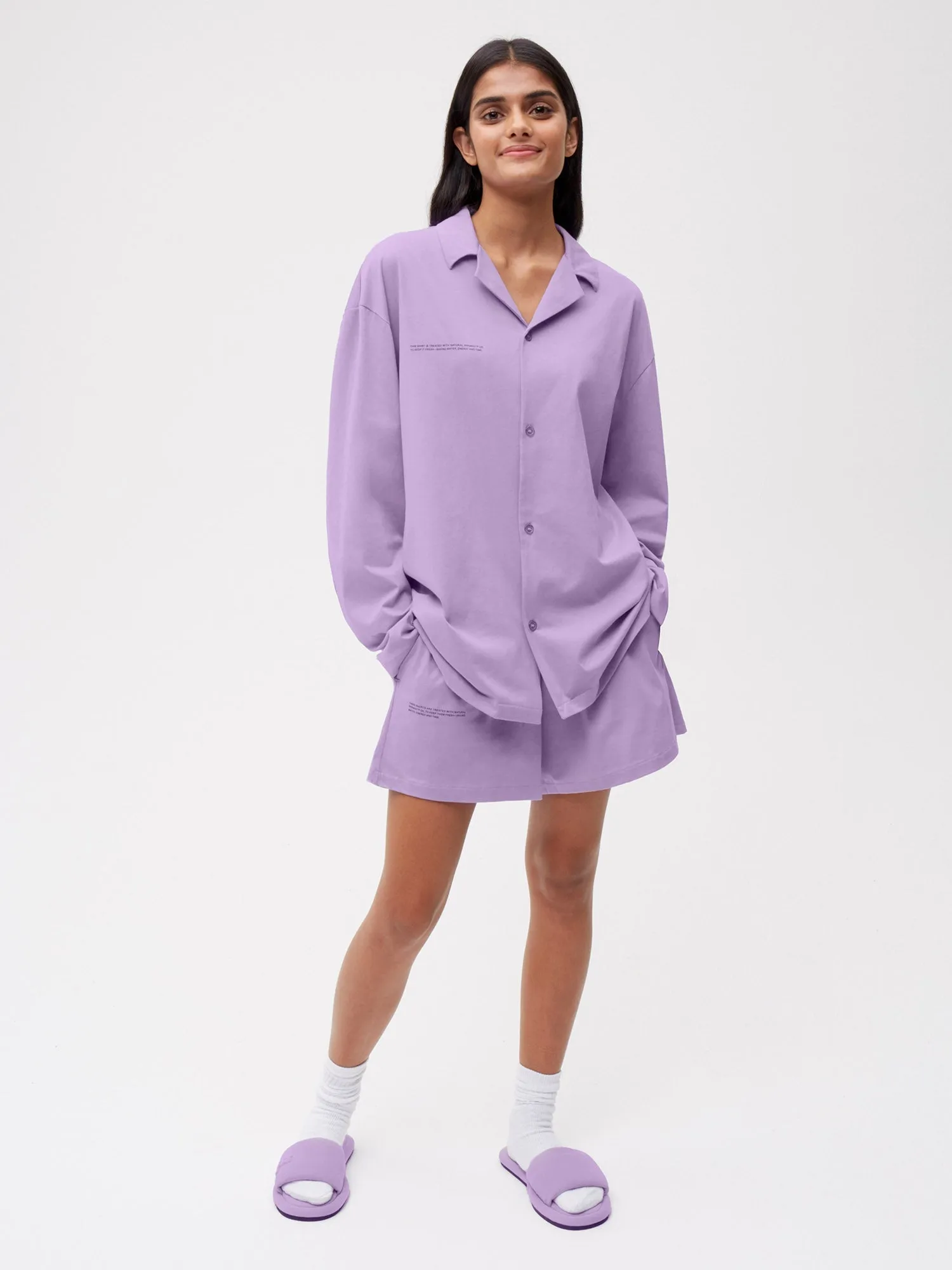 Organic Cotton Pajama Loose Shorts—orchid purple