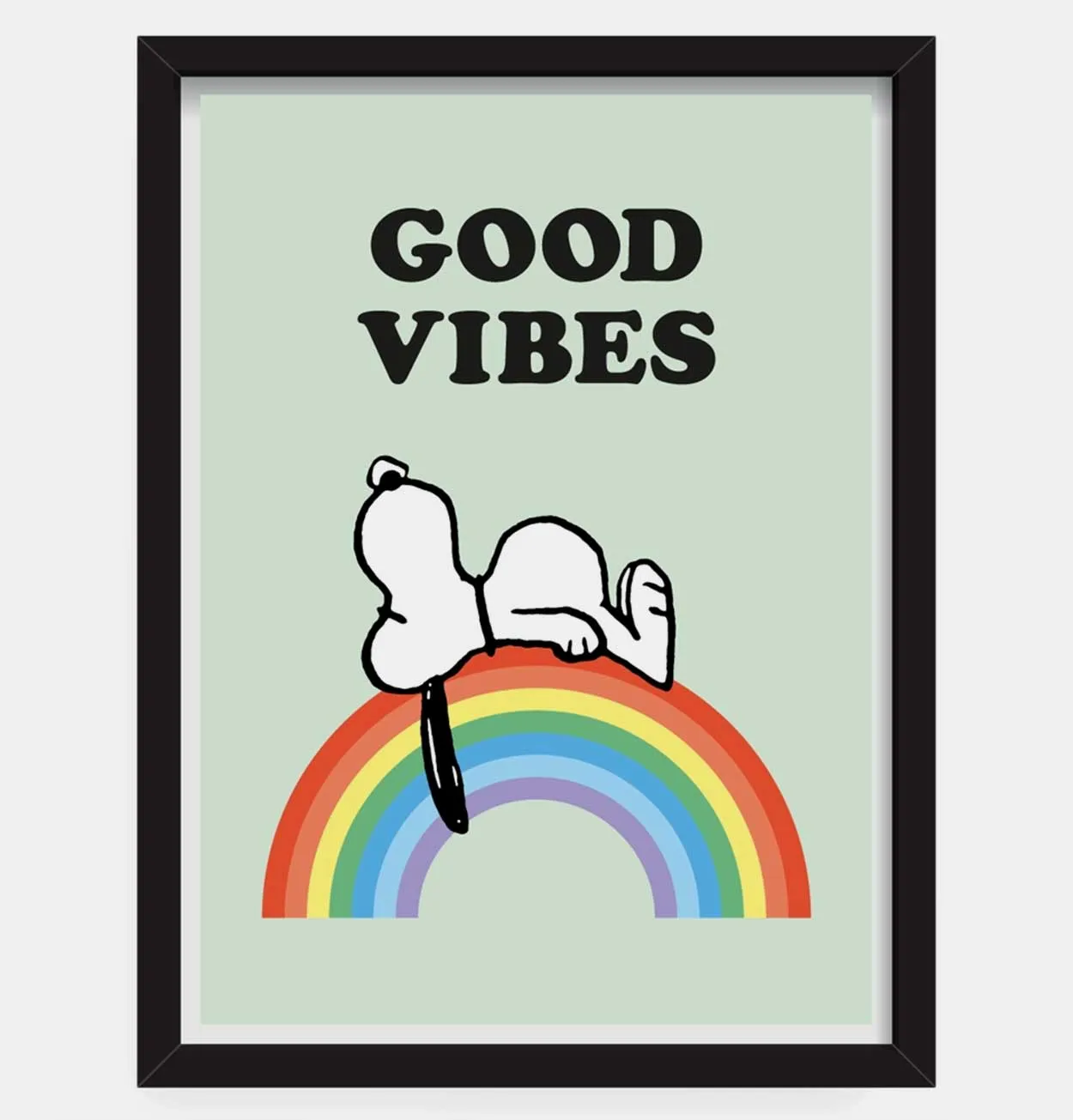 Peanuts Good Vibes Snoopy Print – Framed – A3