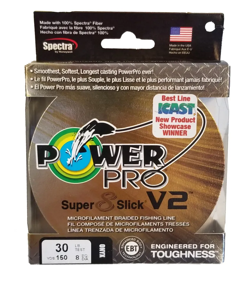 Power Pro Super 8 Slick V2 Oynx 30 lb 150 yds Braided Fishing Line