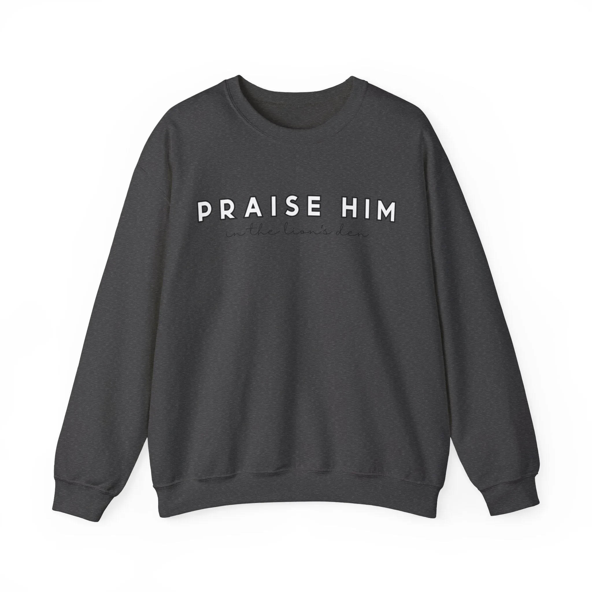 Praise Him In The Lion's Den Faith Based Graphic Sweatshirt