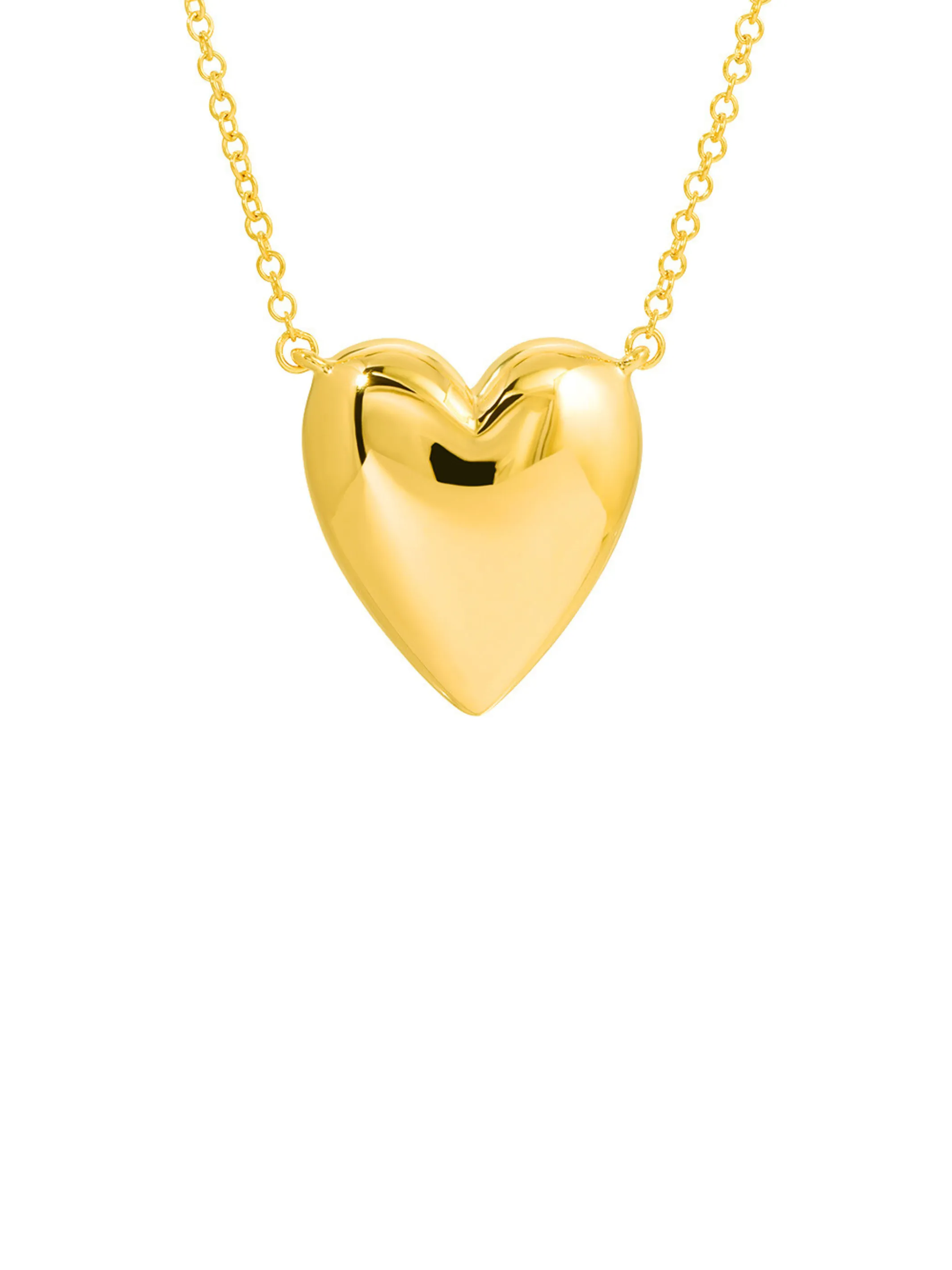 Puffy Heart Necklace 14K