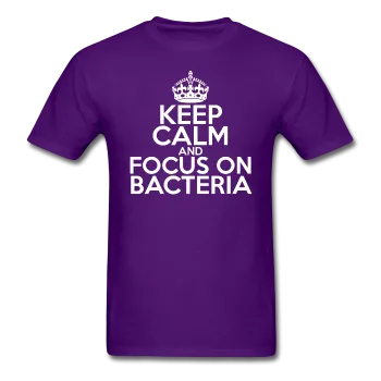 "Keep Calm and Focus On Bacteria" (white) - Men's T-Shirt