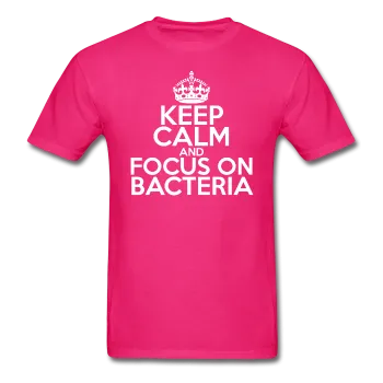 "Keep Calm and Focus On Bacteria" (white) - Men's T-Shirt