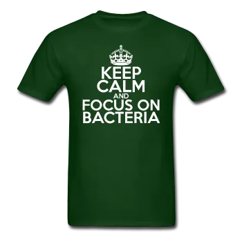 "Keep Calm and Focus On Bacteria" (white) - Men's T-Shirt