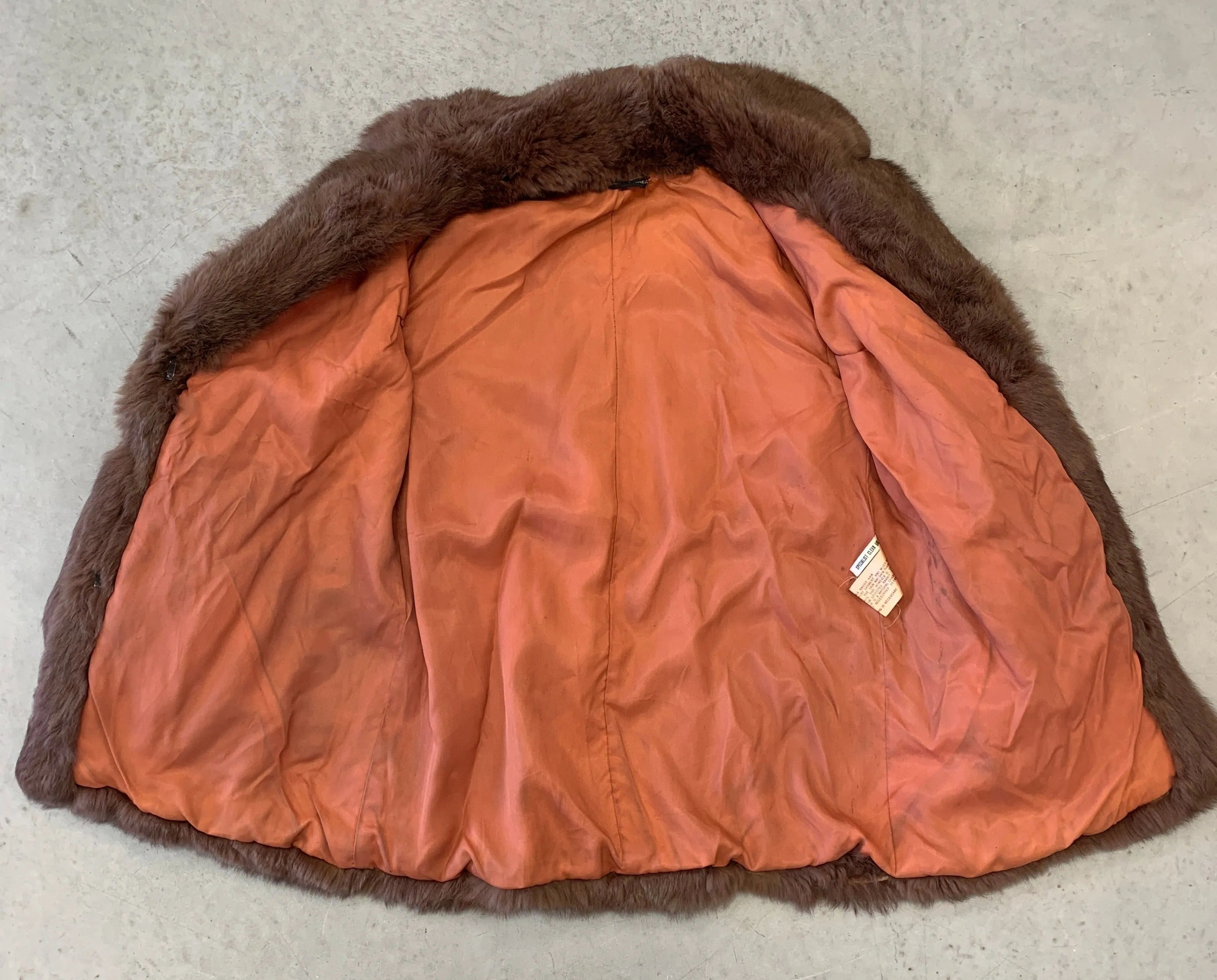 Rabbit Fur Coat Chocolate Brown UK 12