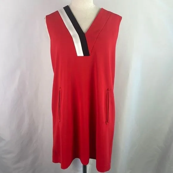 Rag andBone Red With Black and Cream Stripe Beck Mini Dress