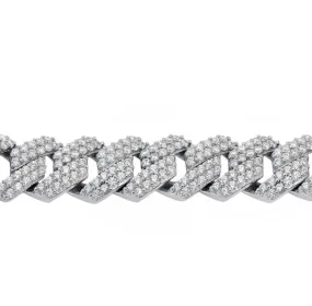 Real silver zigzag cuban iced out bracelet