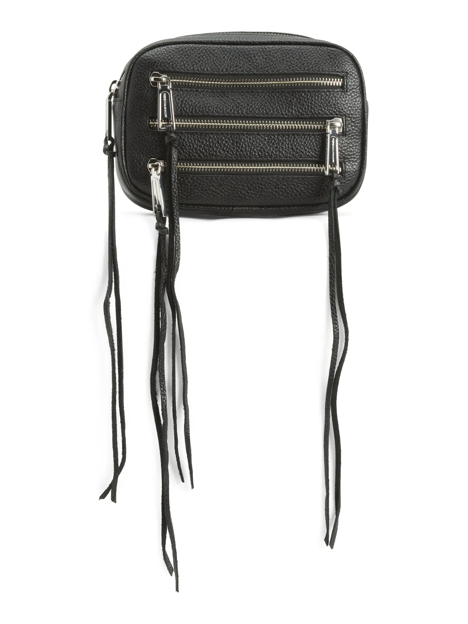 Rebecca Minkoff 3 Zip Leather Belt Fanny pack Bag Black